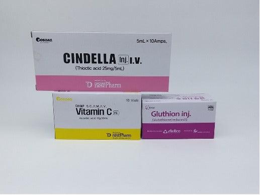 Gluthion 600 mg, Cindella, Vitamin C Whitening Set - SL Medical