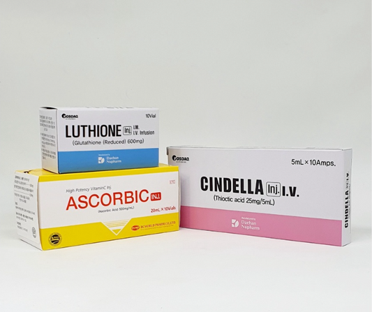 Cindella, Luthione, Vitamin C (Ascorbic Acid) Whitening Set - New export package for 1200mg set