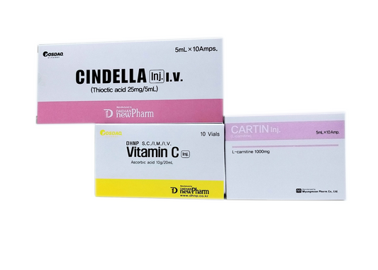 L-Carnitine IV Injection Set Cartin Inj, Cindella & Vitamin C - SL Medi Beauty